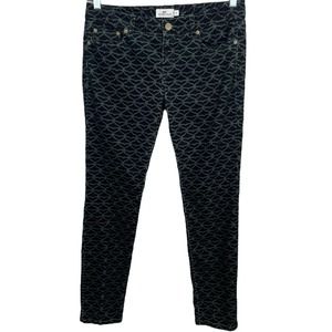 Vineyard Vines Womens Stretch Whale Print Mid Rise Skinny Fit Pants Black Size 8